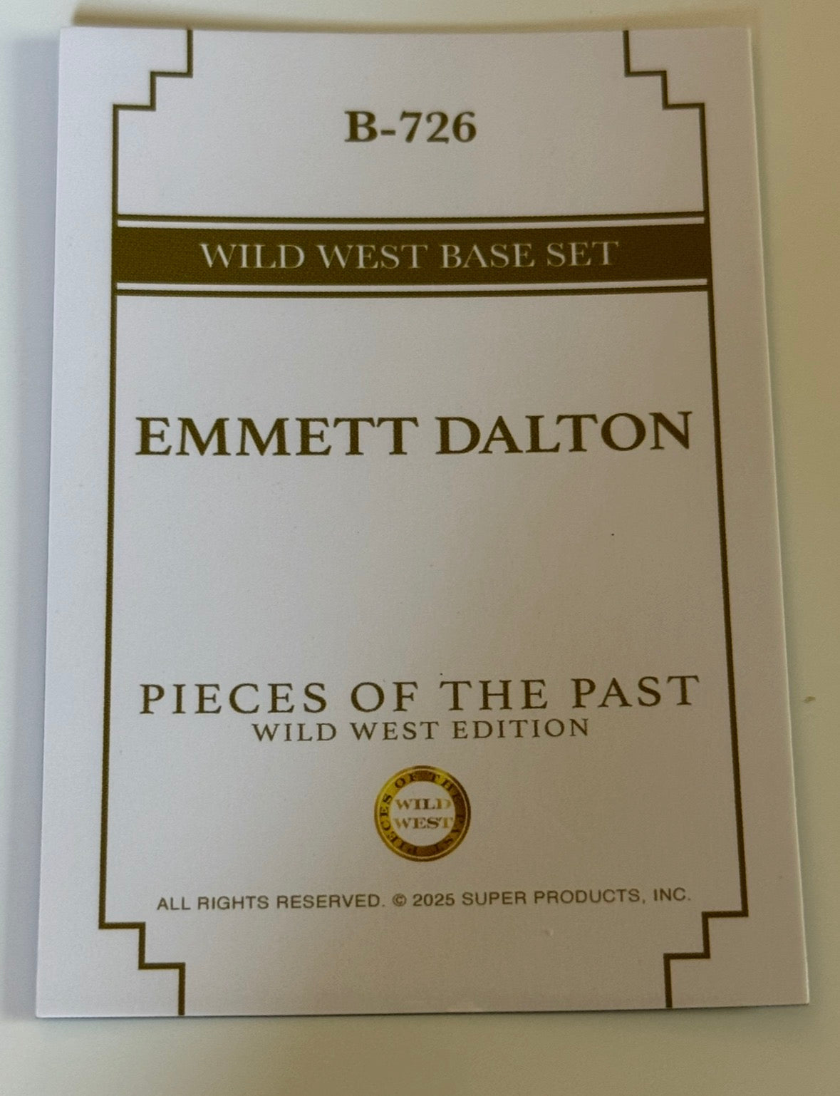 2025 Pieces of the Past Wild West Edition Emmett Dalton Base Card #B-726