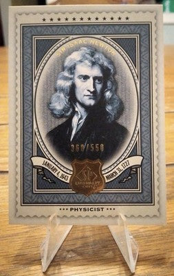 2009 Upper Deck Famous People, Sir Isaac Newton 368/550 MINT HISTORY CARD