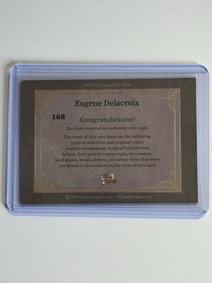2025 Pieces of the Past Eugene Delacroix Authentic Handwriting Document Relic
