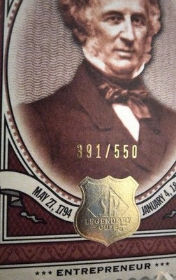 2009 SP Legendary Cuts Famous People Cornelius Vanderbilt Short Print /550 #155