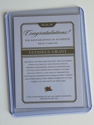 2024 Pieces of the Past Ulysses S. Grant Authentic Dual Newspaper Relic #DUAL-7B