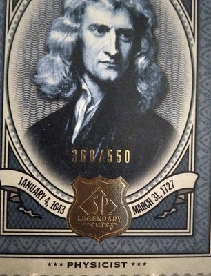 2009 Upper Deck Famous People, Sir Isaac Newton 368/550 MINT HISTORY CARD