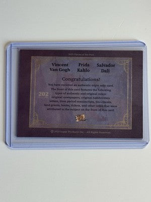 2025 Pieces of the Past Vincent Van Gogh Frida Kahlo Salvador Dali Triple Relic