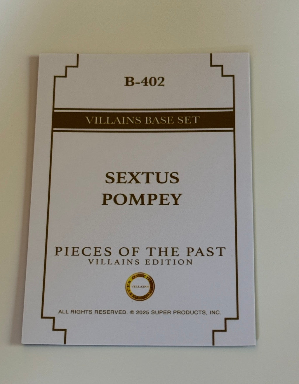 2025 Pieces of the Past Villains Edition Sextus Pompey #B-402