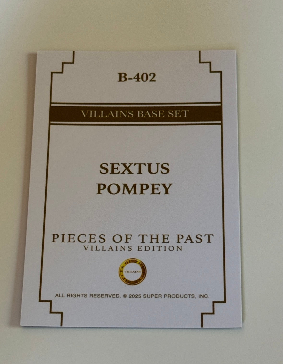 2025 Pieces of the Past Villains Edition Sextus Pompey #B-402