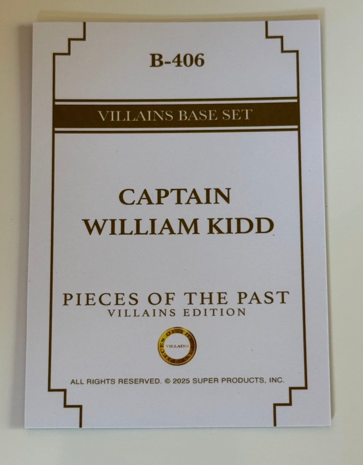 2025 Pieces of the Past Villains Edition Captain William Kidd #B-406