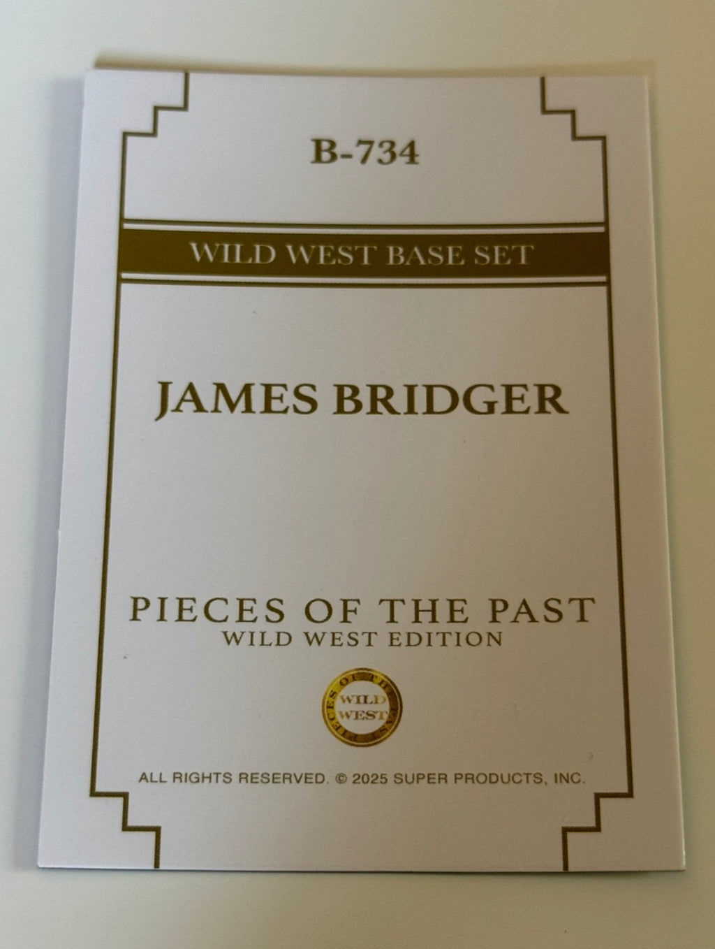 2025 Pieces of the Past Wild West Edition James Bridger Base Card #B-734
