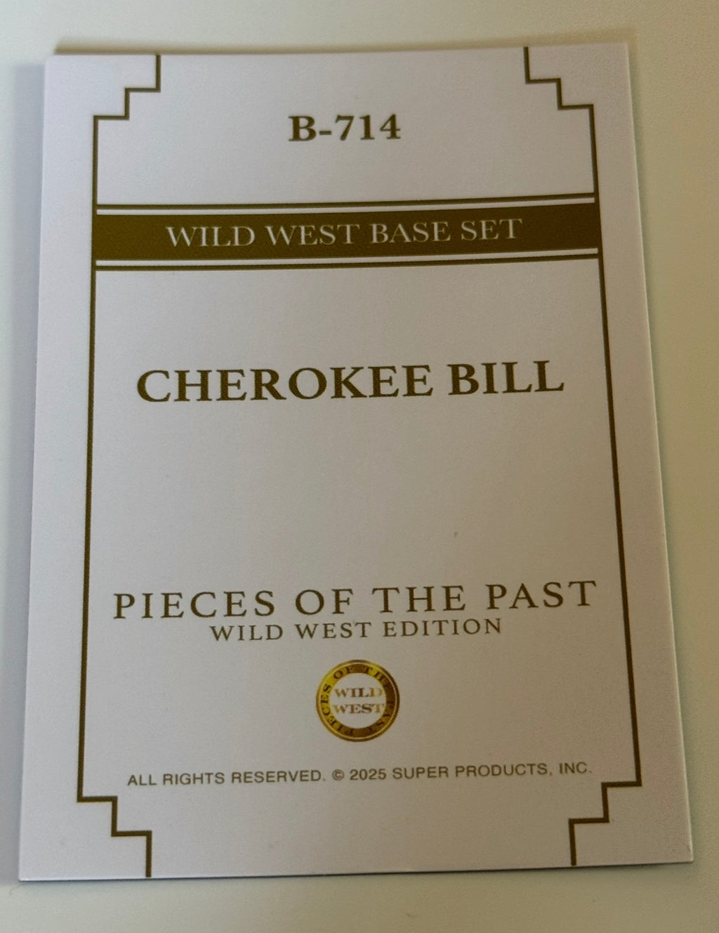 2025 Pieces of the Past Wild West Edition Cherokee Bill Base Card #B-714