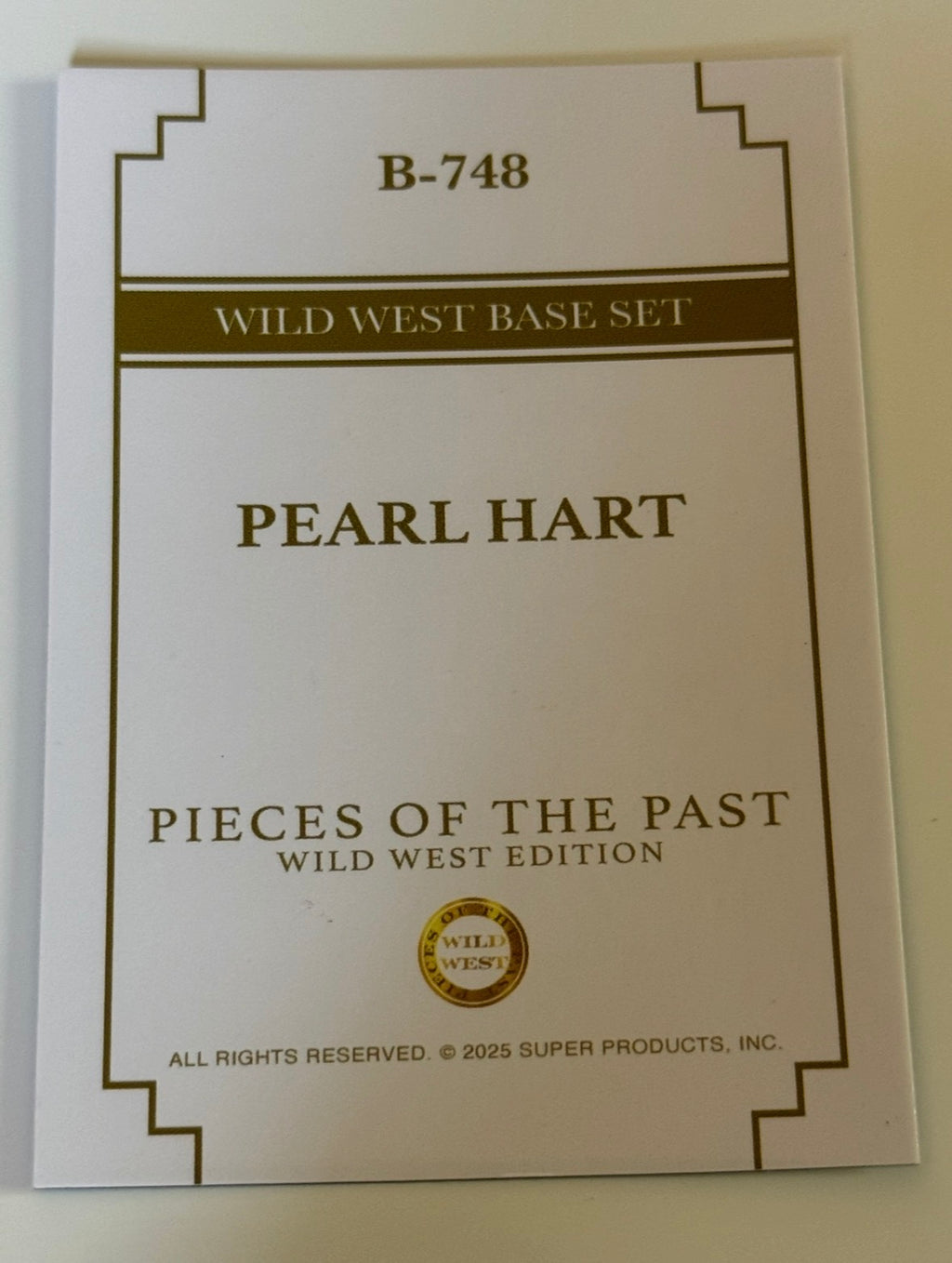 2025 Pieces of the Past Wild West Edition Pearl Hart Base Card #B-748