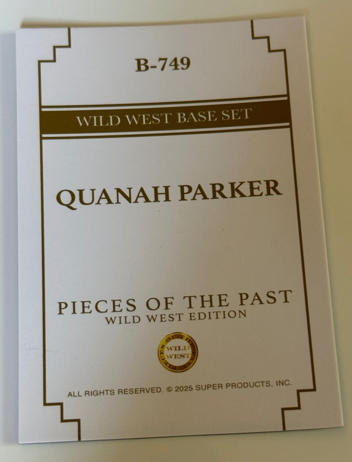 2025 Pieces of the Past Wild West Edition Quanah Parker Base Card #B-749
