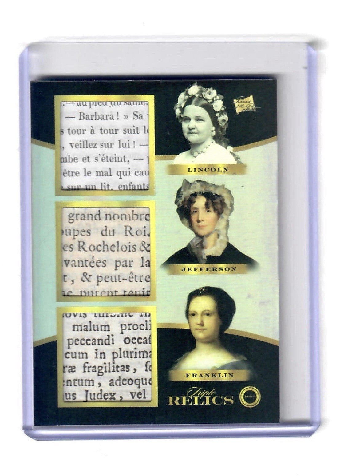 2024 Pieces of the Past 1800s Edition Triple Relic Lincoln Jefferson Franklin