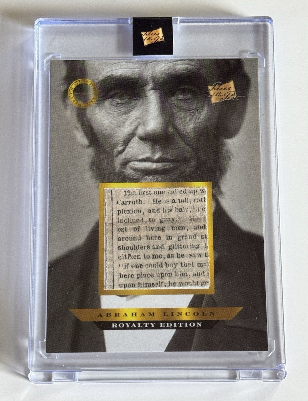 2025 Pieces of the Past Royalty Edition Abraham Lincoln Newspaper Relic #858