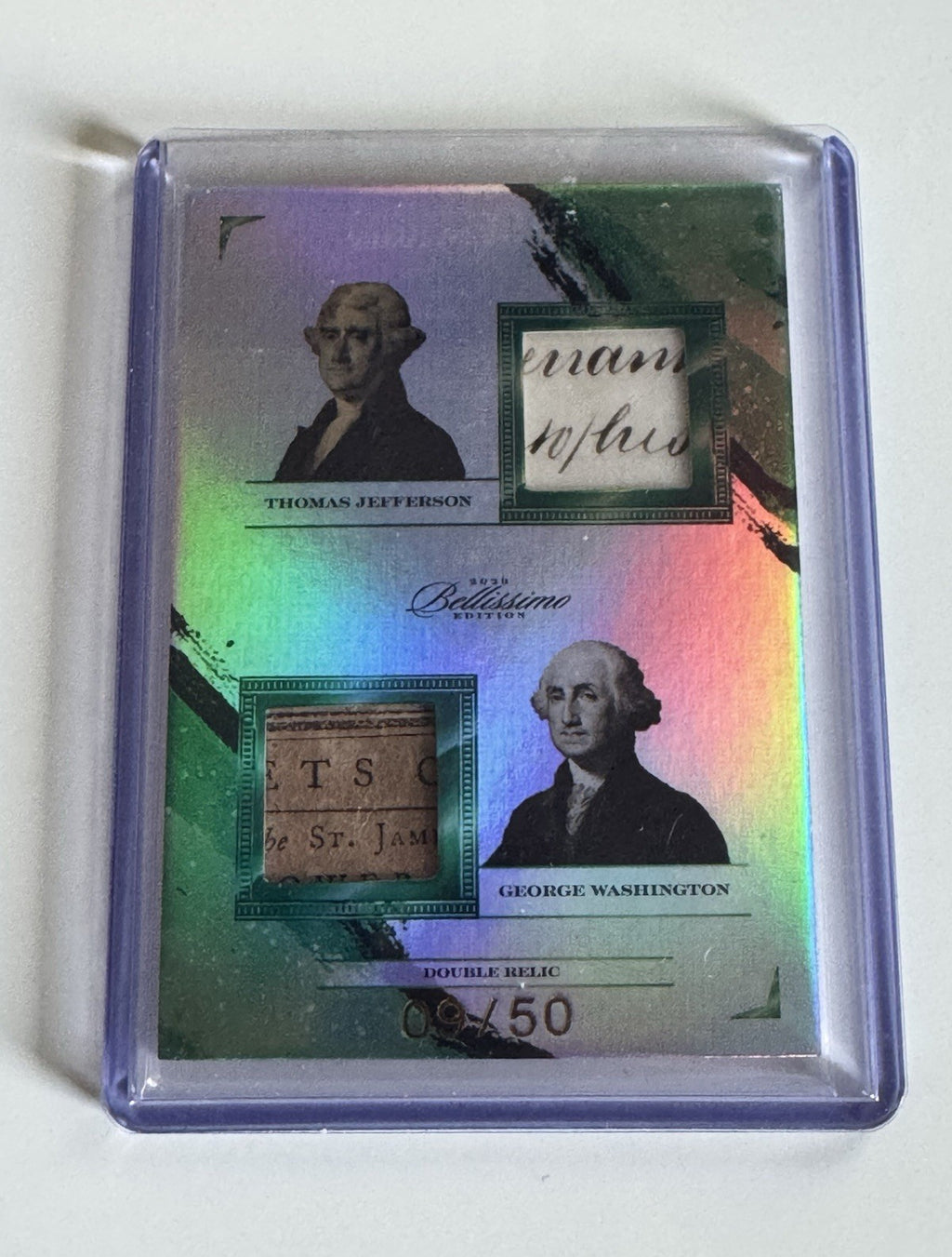 2023 Bellissimo Edition Jefferson & Washington Double Document Relic /50 #121