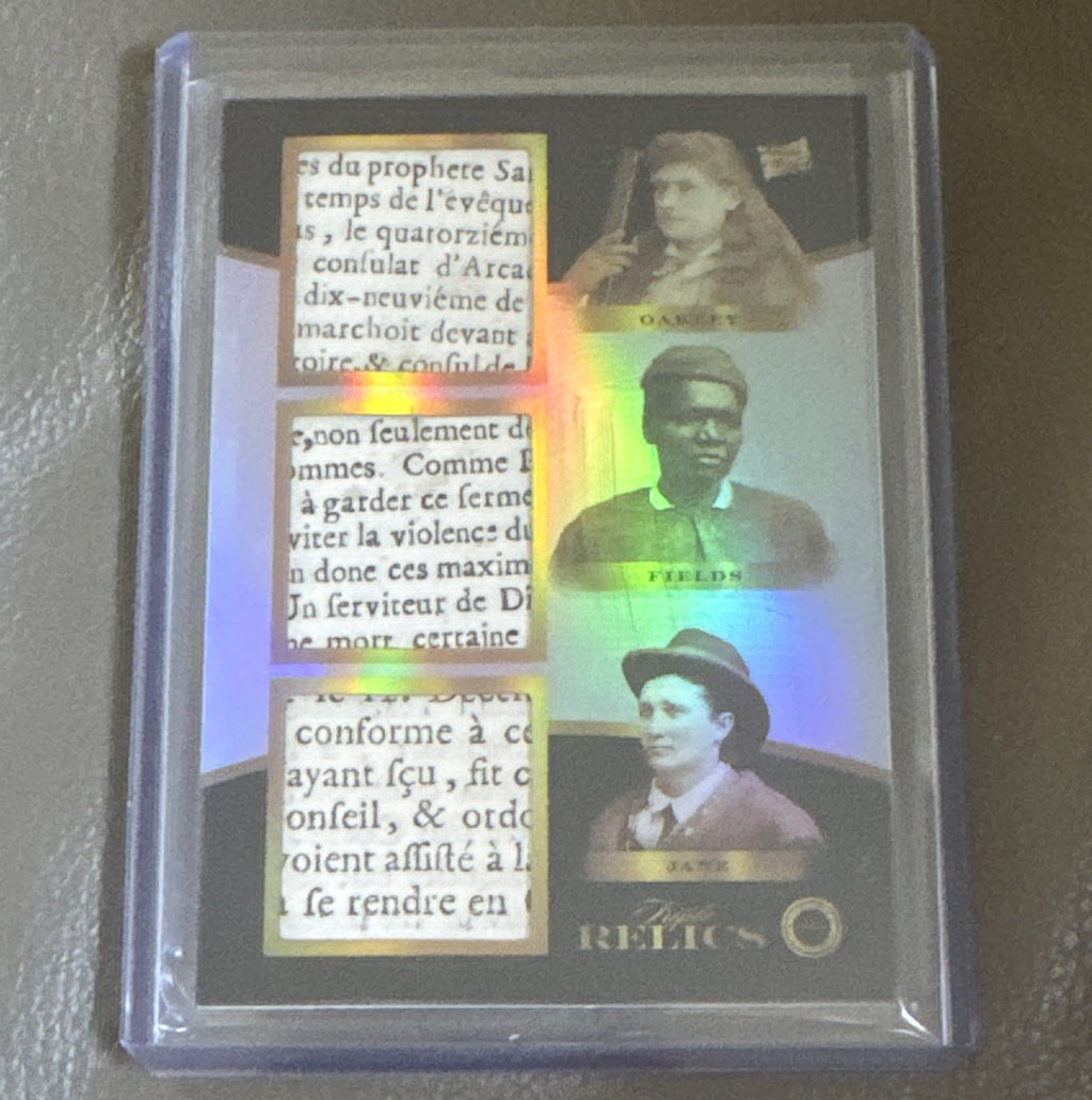 2024 Pieces of the Past 1800s Triple Relic Oakley, Mary Fields, Calamity Jane