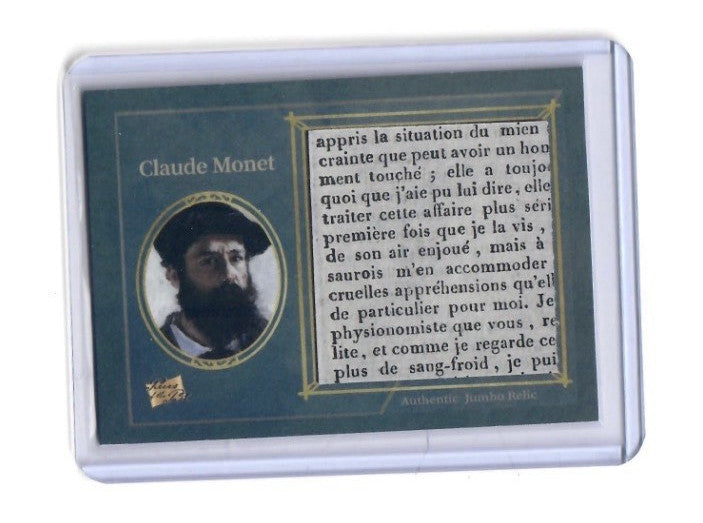 2025 Pieces of the Past Claude Monet Jumbo Historic Document Relic #243
